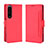 Custodia Portafoglio In Pelle Cover con Supporto BY3 per Sony Xperia 1 IV Rosso