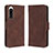 Custodia Portafoglio In Pelle Cover con Supporto BY3 per Sony Xperia 5 IV Marrone