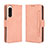 Custodia Portafoglio In Pelle Cover con Supporto BY3 per Sony Xperia 5 IV Rosa