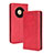 Custodia Portafoglio In Pelle Cover con Supporto BY4 per Huawei Mate 40 Pro Rosso