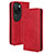 Custodia Portafoglio In Pelle Cover con Supporto BY4 per Huawei P60 Art Rosso