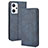 Custodia Portafoglio In Pelle Cover con Supporto BY4 per Oppo Reno7 A Blu