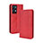 Custodia Portafoglio In Pelle Cover con Supporto BY4 per Oppo Reno7 Pro 5G Rosso