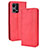 Custodia Portafoglio In Pelle Cover con Supporto BY4 per Oppo Reno8 4G Rosso