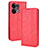 Custodia Portafoglio In Pelle Cover con Supporto BY4 per Oppo Reno8 5G Rosso