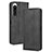 Custodia Portafoglio In Pelle Cover con Supporto BY4 per Sony Xperia 5 IV Nero