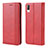 Custodia Portafoglio In Pelle Cover con Supporto BY4 per Sony Xperia L3 Rosso