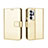 Custodia Portafoglio In Pelle Cover con Supporto BY5 per Oppo Find N 5G Oro