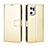 Custodia Portafoglio In Pelle Cover con Supporto BY5 per Oppo Find X5 Pro 5G Oro