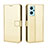 Custodia Portafoglio In Pelle Cover con Supporto BY5 per Realme 9i 4G Oro