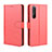 Custodia Portafoglio In Pelle Cover con Supporto BY5 per Sony Xperia 1 II Rosso