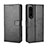 Custodia Portafoglio In Pelle Cover con Supporto BY5 per Sony Xperia 1 IV Nero