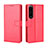 Custodia Portafoglio In Pelle Cover con Supporto BY5 per Sony Xperia 1 IV Rosso