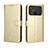 Custodia Portafoglio In Pelle Cover con Supporto BY5 per Xiaomi Poco C40 Oro