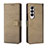 Custodia Portafoglio In Pelle Cover con Supporto BY6 per Samsung Galaxy Z Fold4 5G Marrone