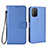 Custodia Portafoglio In Pelle Cover con Supporto BY6 per Xiaomi Poco M3 Blu