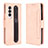 Custodia Portafoglio In Pelle Cover con Supporto BY9 per Samsung Galaxy Z Fold3 5G Rosa