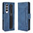 Custodia Portafoglio In Pelle Cover con Supporto BY9 per Samsung Galaxy Z Fold4 5G Blu
