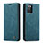 Custodia Portafoglio In Pelle Cover con Supporto C01S per Samsung Galaxy A02s Blu