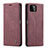 Custodia Portafoglio In Pelle Cover con Supporto C01S per Samsung Galaxy A22 5G Rosso Rosa