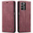 Custodia Portafoglio In Pelle Cover con Supporto C01S per Samsung Galaxy A23 5G Rosso Rosa
