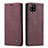 Custodia Portafoglio In Pelle Cover con Supporto C01S per Samsung Galaxy A42 5G Rosso Rosa