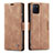 Custodia Portafoglio In Pelle Cover con Supporto C01S per Samsung Galaxy A81 Marrone Chiaro