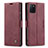 Custodia Portafoglio In Pelle Cover con Supporto C01S per Samsung Galaxy A81 Rosso Rosa