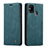 Custodia Portafoglio In Pelle Cover con Supporto C01S per Samsung Galaxy M21s Blu