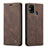 Custodia Portafoglio In Pelle Cover con Supporto C01S per Samsung Galaxy M21s Marrone