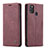 Custodia Portafoglio In Pelle Cover con Supporto C01S per Samsung Galaxy M30s Rosso Rosa