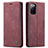 Custodia Portafoglio In Pelle Cover con Supporto C01S per Samsung Galaxy S20 FE (2022) 5G Rosso Rosa