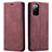 Custodia Portafoglio In Pelle Cover con Supporto C01S per Samsung Galaxy S20 FE 5G Rosso Rosa