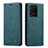 Custodia Portafoglio In Pelle Cover con Supporto C01S per Samsung Galaxy S20 Ultra 5G Blu