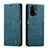 Custodia Portafoglio In Pelle Cover con Supporto C01S per Xiaomi Poco M5S Blu