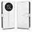 Custodia Portafoglio In Pelle Cover con Supporto C01X per Huawei Honor X9 5G Argento