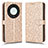 Custodia Portafoglio In Pelle Cover con Supporto C01X per Huawei Honor X9a 5G Oro