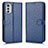 Custodia Portafoglio In Pelle Cover con Supporto C01X per Motorola Moto E32s Blu