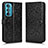 Custodia Portafoglio In Pelle Cover con Supporto C01X per Motorola Moto Edge 30 5G Nero