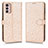 Custodia Portafoglio In Pelle Cover con Supporto C01X per Motorola Moto G42 Oro