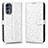 Custodia Portafoglio In Pelle Cover con Supporto C01X per Motorola Moto G62 5G Argento