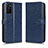 Custodia Portafoglio In Pelle Cover con Supporto C01X per Oppo A55S 5G Blu