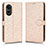 Custodia Portafoglio In Pelle Cover con Supporto C01X per Oppo A58 5G Oro