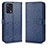 Custodia Portafoglio In Pelle Cover con Supporto C01X per Oppo A74 4G Blu