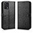 Custodia Portafoglio In Pelle Cover con Supporto C01X per Oppo A95 4G Nero