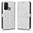 Custodia Portafoglio In Pelle Cover con Supporto C01X per Oppo Reno5 A Argento