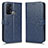 Custodia Portafoglio In Pelle Cover con Supporto C01X per Oppo Reno5 A Blu