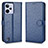 Custodia Portafoglio In Pelle Cover con Supporto C01X per Realme C31 Blu