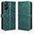 Custodia Portafoglio In Pelle Cover con Supporto C01X per Realme V30t 5G Verde