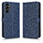 Custodia Portafoglio In Pelle Cover con Supporto C01X per Samsung Galaxy A14 4G Blu